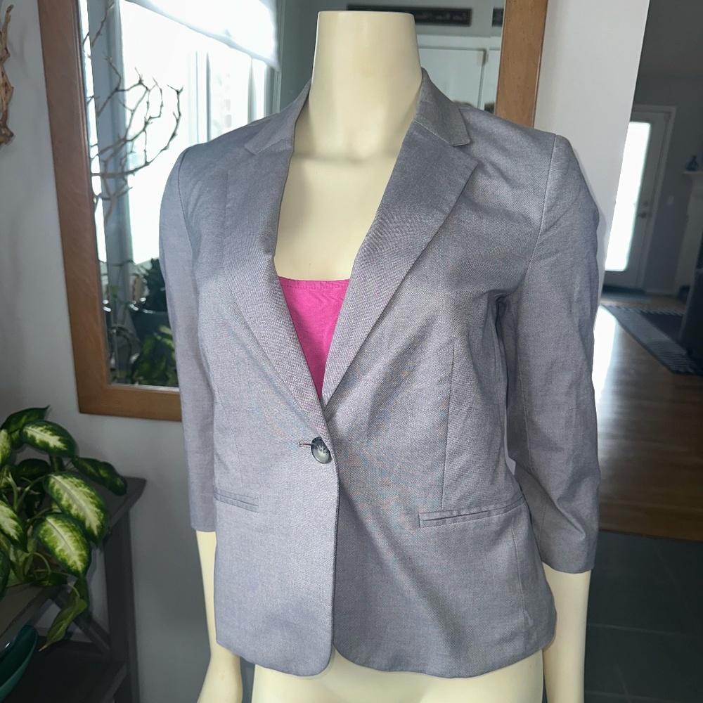 Banana Republic Gray Blazer with Pink Lining/Layer Accent